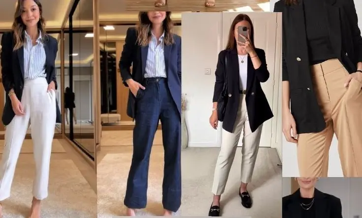 Un blazer azul marino 