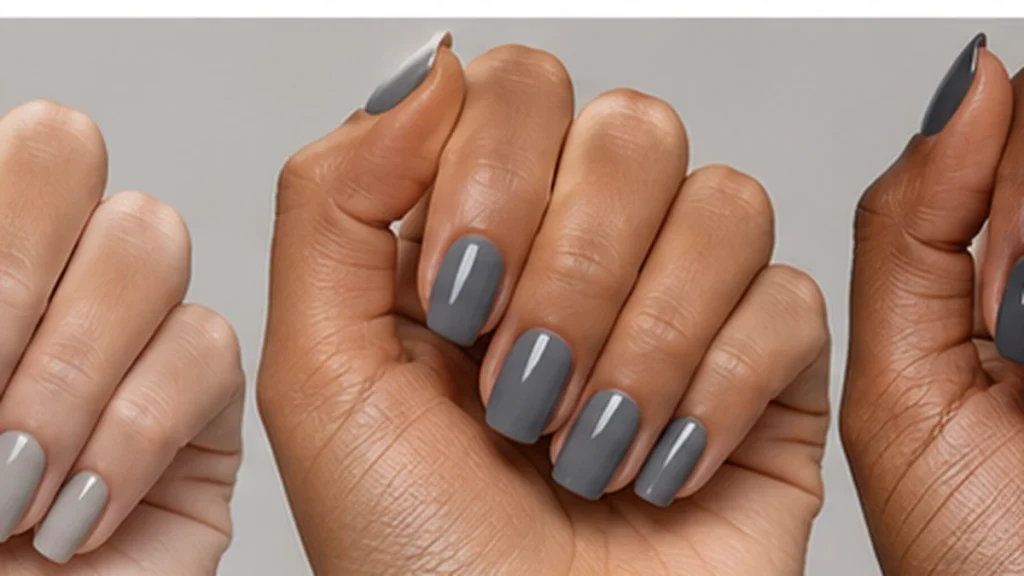 uñas grises tonos de piel