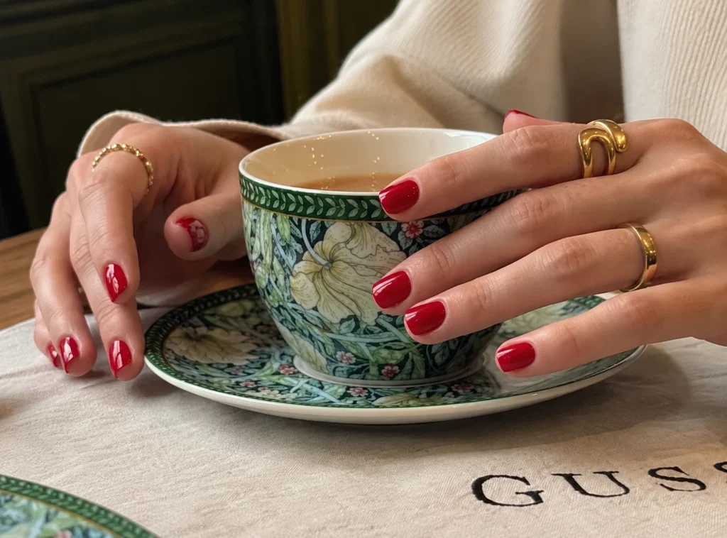 uñas rojas estilo casual